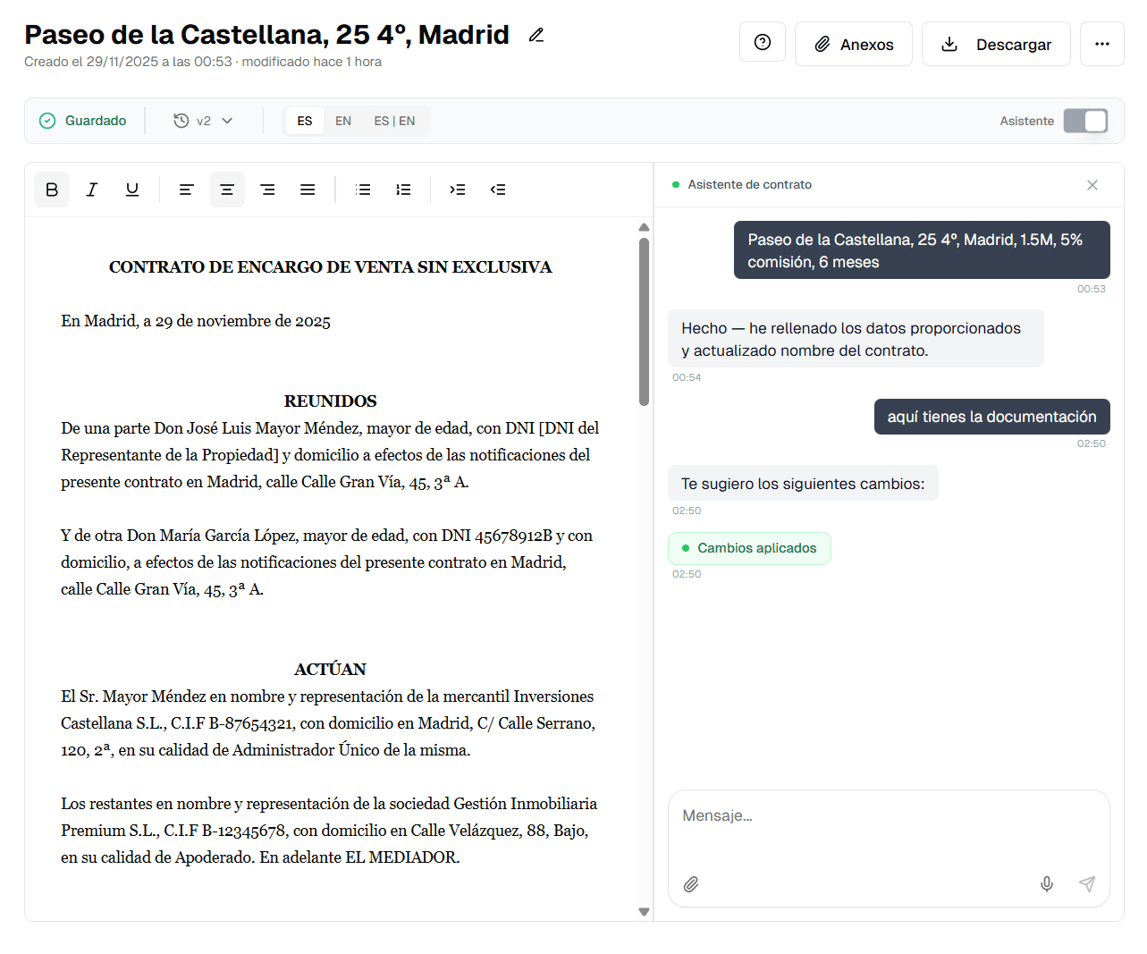 Clickcontrato editor con IA